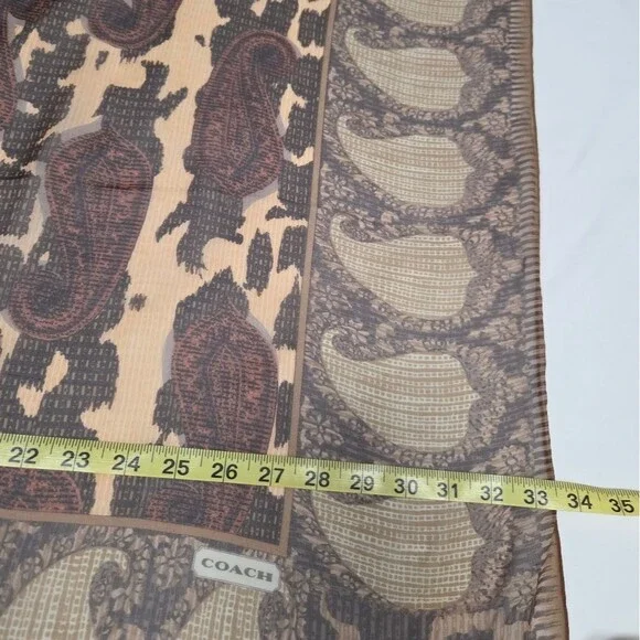 Coach Sheer Silk Chiffon Paisley Scarf - Picture 7 of 7